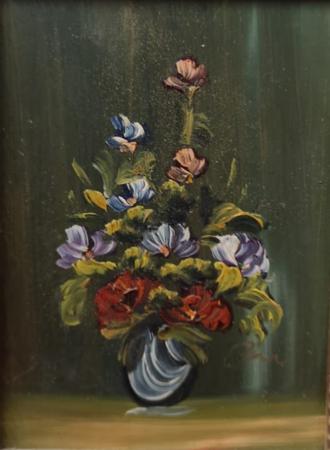 Quadro di  Anonimo Vaso di fiori  - olio tavola 